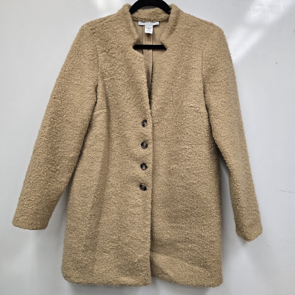 Carol Wren Cozy Women's Button down Sweater Jacket‎ Large Khaki Beige - Picture 6 of 9